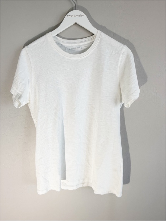 American Giant Tops - AMERICAN GIANT Women's White Premium Slub Crew Neck Tee Short Sleeve USA Size L